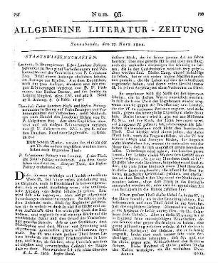 Forst- und Jagdkalender. Für das Jahr 1801. Hrsg. von F. G. Leonhardi. Leipzig: Küchler 1801
