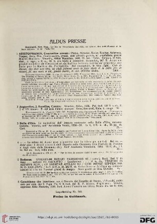 (Aldus Presse - Johann Zainer) (Nr. 1 - 473)