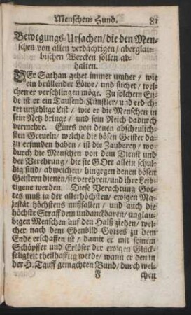 Bewegungs-Ursachen / die den Menschen von allen verdächtigen / aberglaubischen Wercken sollen abhalten