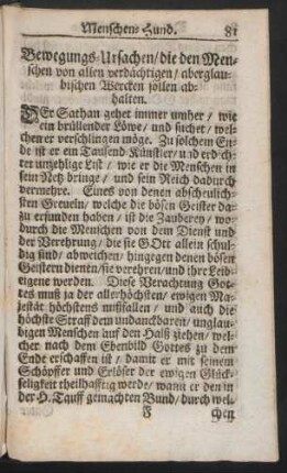 Bewegungs-Ursachen / die den Menschen von allen verdächtigen / aberglaubischen Wercken sollen abhalten