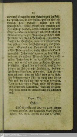 Caput XIII. Schul