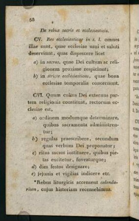 58-79, De rebus sacris et ecclesiasticis. CV.-CL.