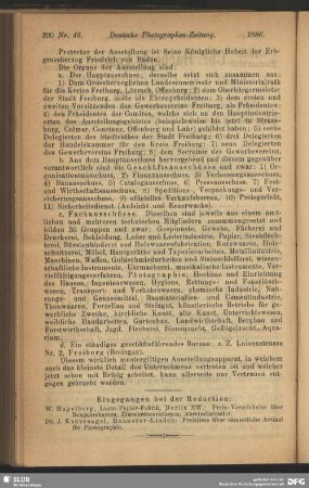 Eingegangen bei der Redaction