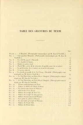 Table des gravures du texte