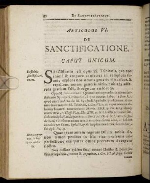 Articulus VI. De Sanctificatione.