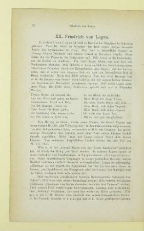 XX. Friedrich von Logau