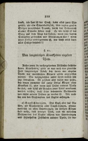§. 22. Von langwierigen Krankheiten einzelner Theile.
