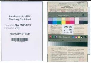 Entnazifizierung Ruth Altenschmitz , geb. 03.02.1891 (Lehrerin)