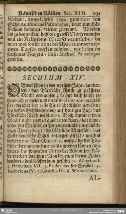 Seculum XIV.