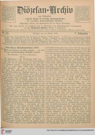 7: Zum Ulmer Münsterjubiläum 1890. Die Altäre und Pfründen im Ulmer Münster, [6] : ein Beitrag zur vorreformatorischen Geschichte desselben