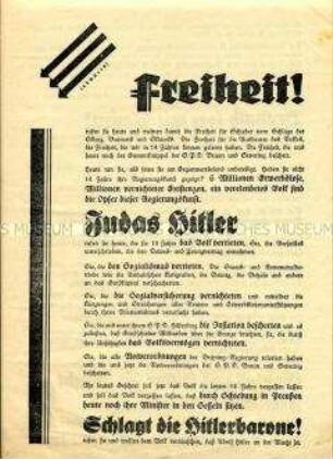 Wahlflugblatt der NSDAP zur Reichstagswahl im Juli 1932
