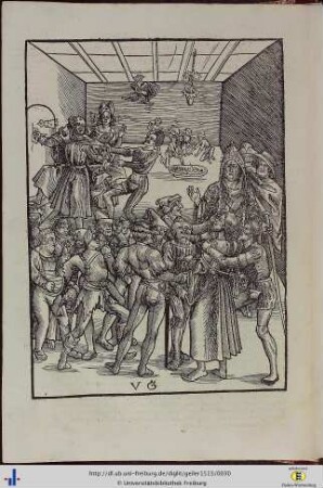 Holzschnitt “Secu[n]dus tra[n]situs ad Annam pontificem coram …”