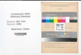 Entnazifizierung Walter Beckmann , geb. 24.02.1892 (Oberstleutnant)