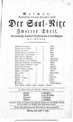Der Saal=Nixe Zweiter Theil