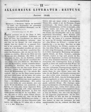Wirth, J. U.: System der speculativen Ethik, eine Encyclopädie der gesammten Disciplinen der practischen Philosophie. Bd. 1-2. Heilbronn: Drechsler 1841-42 (Fortsetzung von Nr. 10)