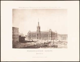 Hervorragende Projekte für den Hamburger Rathausbau 1876: Perspektivische Ansicht