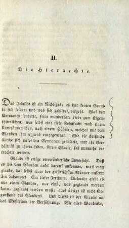 II. Die Hierarchie