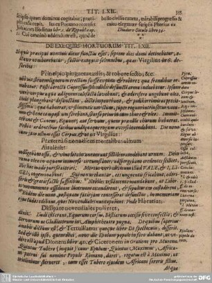 De Exequis Mortuorum Tit. LXII.