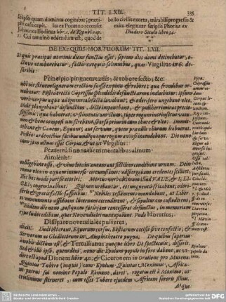 De Exequis Mortuorum Tit. LXII.