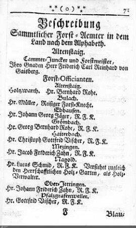 Forstämter / Bergwerke