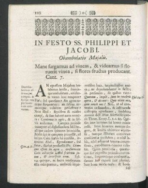 In Festo SS. Philippi Et Jacobi