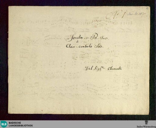 Sonatas - Don Mus.Ms. 287 : cemb; B|b; TysC 2/6