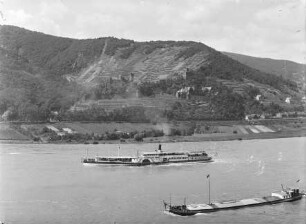 Ausflugsdampfer und Schlepper auf dem Mittelrhein