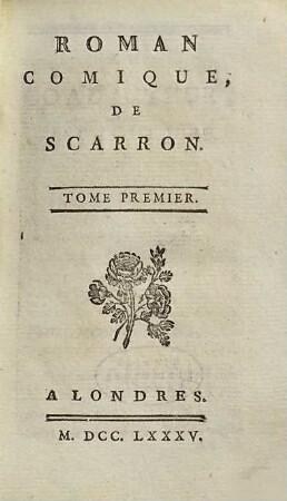 Roman Comique, De Scarron, 1