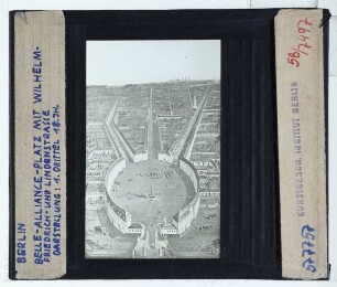 Berlin, Mehringplatz (ehem. Rondell Belle-Alliance-Platz),unbekannt (18. Jh.), Idealansicht des Rondells (später Belle-Alliance-Platz) mit Wilhelm-, Friedrich- und Lindenstr. (unidentifiziert)