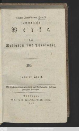 [Abt. 1], Theil 10: Vom Studium der Theologie und dem Christlichen Predigtamt