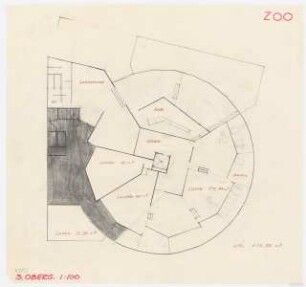 Geschäftshaus Joachimstaler Straße 1, Berlin-Charlottenburg: Grundriss 3. OG, 1:100