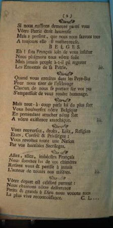 Les Francais Aux Belges Et Les Belges Aux Francais : Air: Du pauvre Jacques