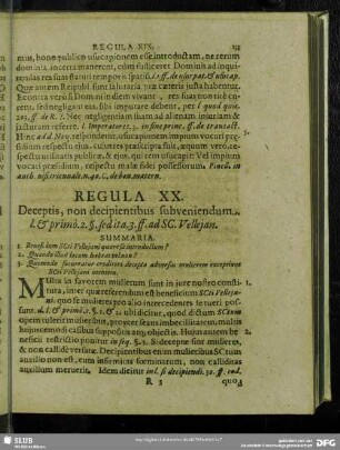 Regula XX. Deceptis, non decipientibus subveniendum