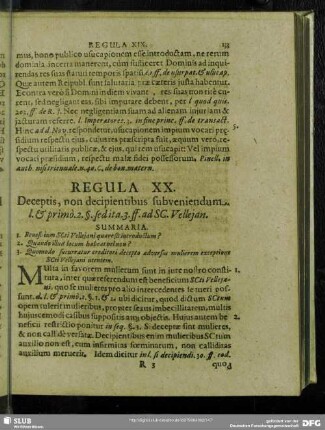 Regula XX. Deceptis, non decipientibus subveniendum