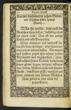 Kurtzer beschlus der zehen Gebot/ wie Christus selber spricht ...