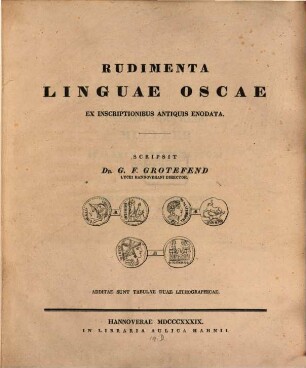 Rudimenta linguae Oscae : ex Inscriptionibus Antiquis enodata
