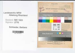 Entnazifizierung Barbara Schloeder , geb. 24.11.1900 (Postobersekretaerin)