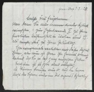 Brief von Margarete Kreutz an Margarete Hauptmann