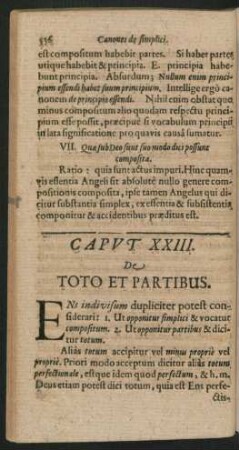 Caput XXIII. De Toto Et Partibus.