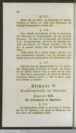 Abschnitt II. Dienstverhältnisse der Garnision