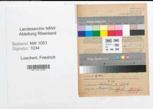 Entnazifizierung Friedrich Loechert , geb. 08.11.1897 (Schuster)