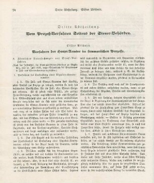 Dritte Abtheilung. Vom Prozeß-Verfahren Seitens der Steuer-Behörden