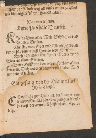 Das vierzehende. || Kyrie Paschale Deutsch. ||