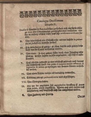 Catalogus Decisionum Decadis II.