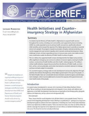 Health initiatives and counterinsurgency strategy in Afghanistan