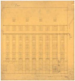 AEG-Hauptverwaltungsgebäude, Berlin: Fassadenteilansicht Hofseite, 1:50