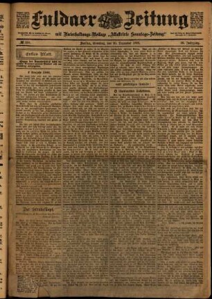 Erste Ausgabe vom Samstag, den 30. Dezember 1899.