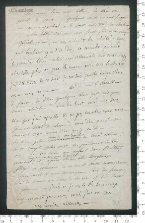 Briefsammlung von Anne Louise Germaine de Staël-Holstein und Adelbert von Chamisso an Anne Louise Germaine de Staël-Holstein und Adelbert von Chamisso