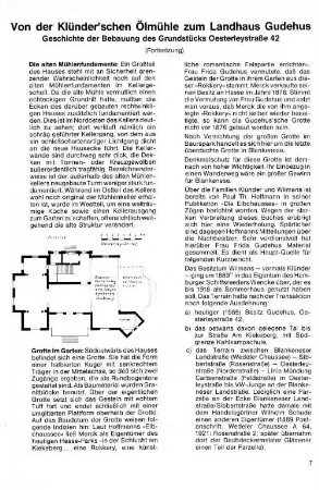 Von der Klünder'schen Ölmühle zum Landhaus Gudehus : Geschichte der Bebauung des Grundstücks Oesterleystraße 42 (Fortsetzung)