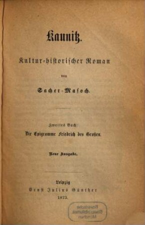 Kaunitz : kultur-historischer Roman, 2. Die Epigramme Friedrich des Großen